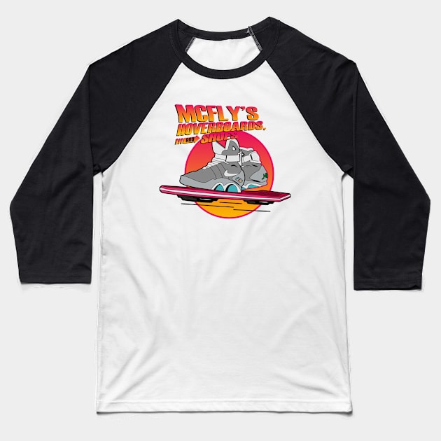 Marty McFly Hoverboards and Shoes Baseball T-Shirt by jorgejebraws